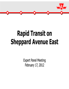 Rapid Transit on Sheppard Avenue East
