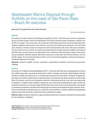 Wastewater Marine Disposal Through Outfalls on the Coast of São Paulo State – Brazil: an Overview