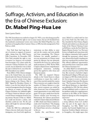 Dr. Mabel Ping-Hua Lee