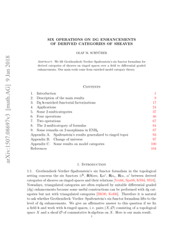 Six Operations on Dg Enhancements of Derived Categories of Sheaves and Applications