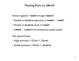 Floating-Point on X86-64