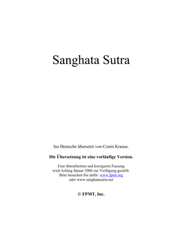 Sanghata Sutra