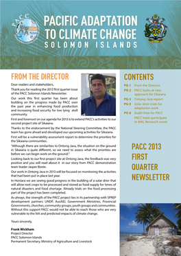 Pacific Adaptation to Climate Change Solomon Islands