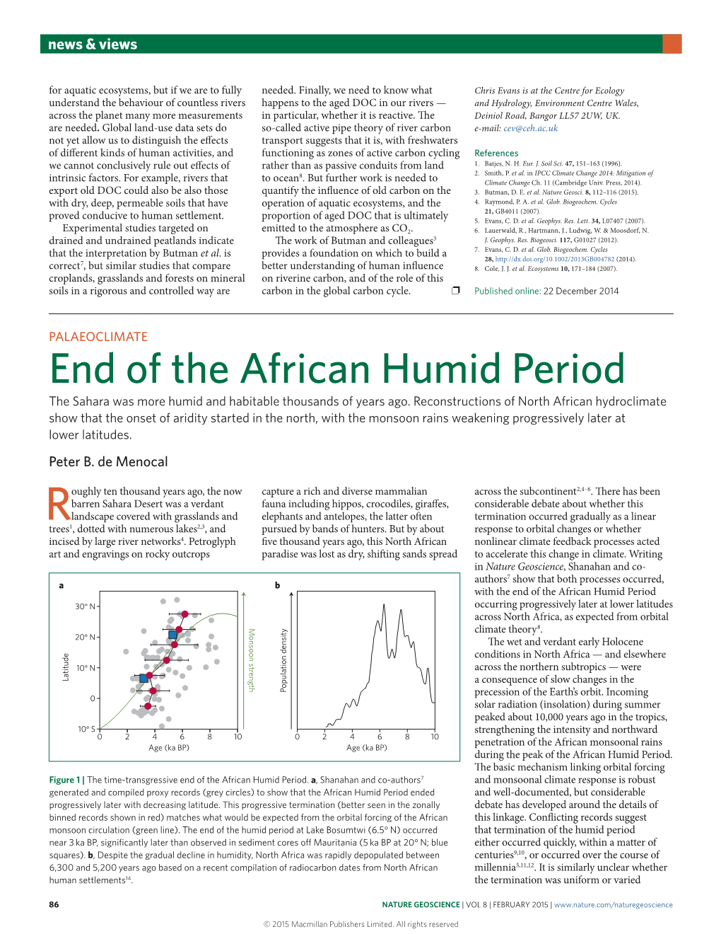 Palaeoclimate: End of the African Humid Period