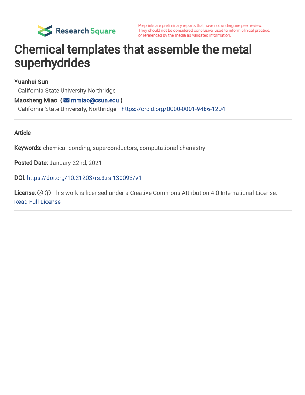 Chemical Templates That Assemble the Metal Superhydrides