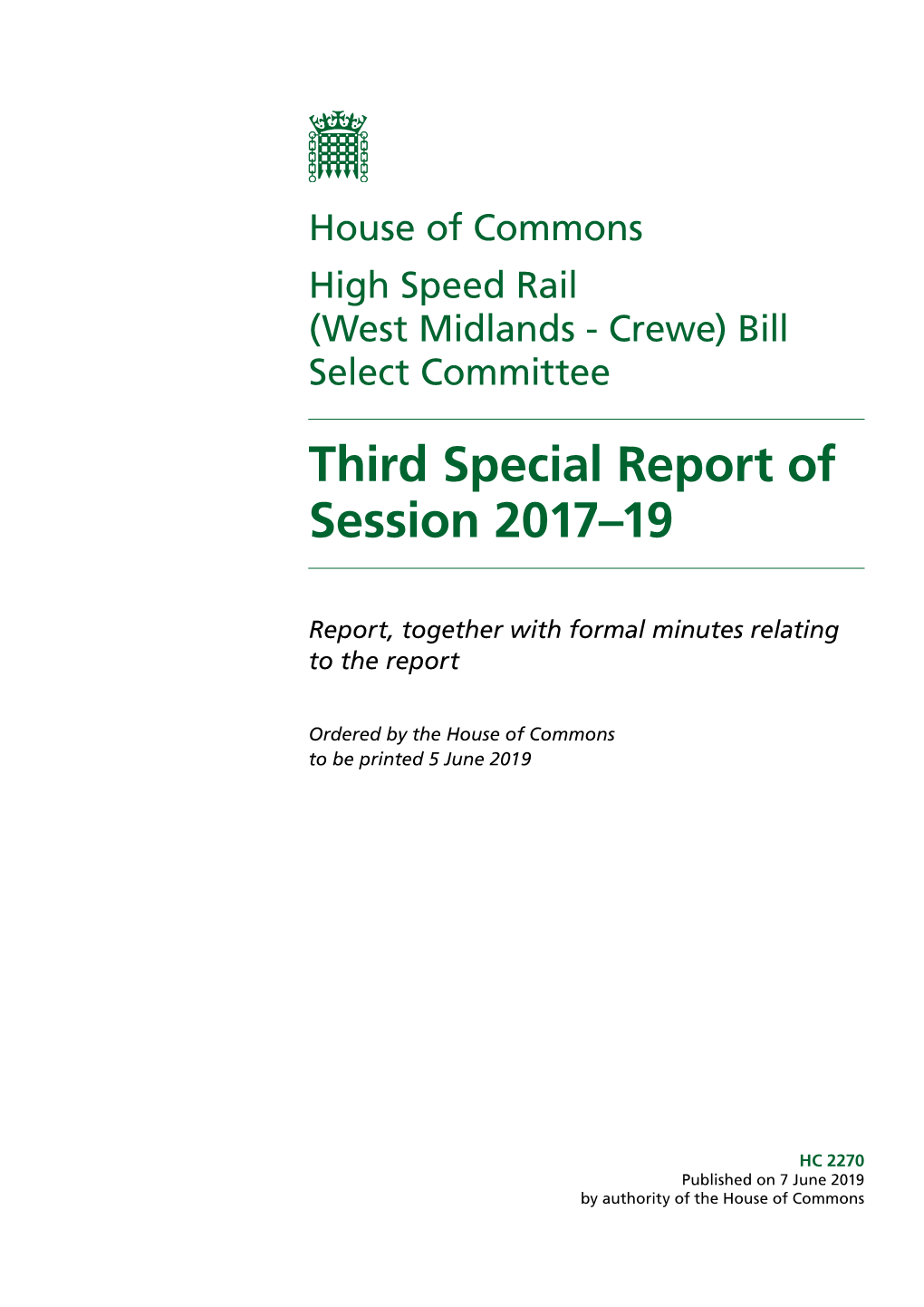 Third Special Report of Session 2017-19