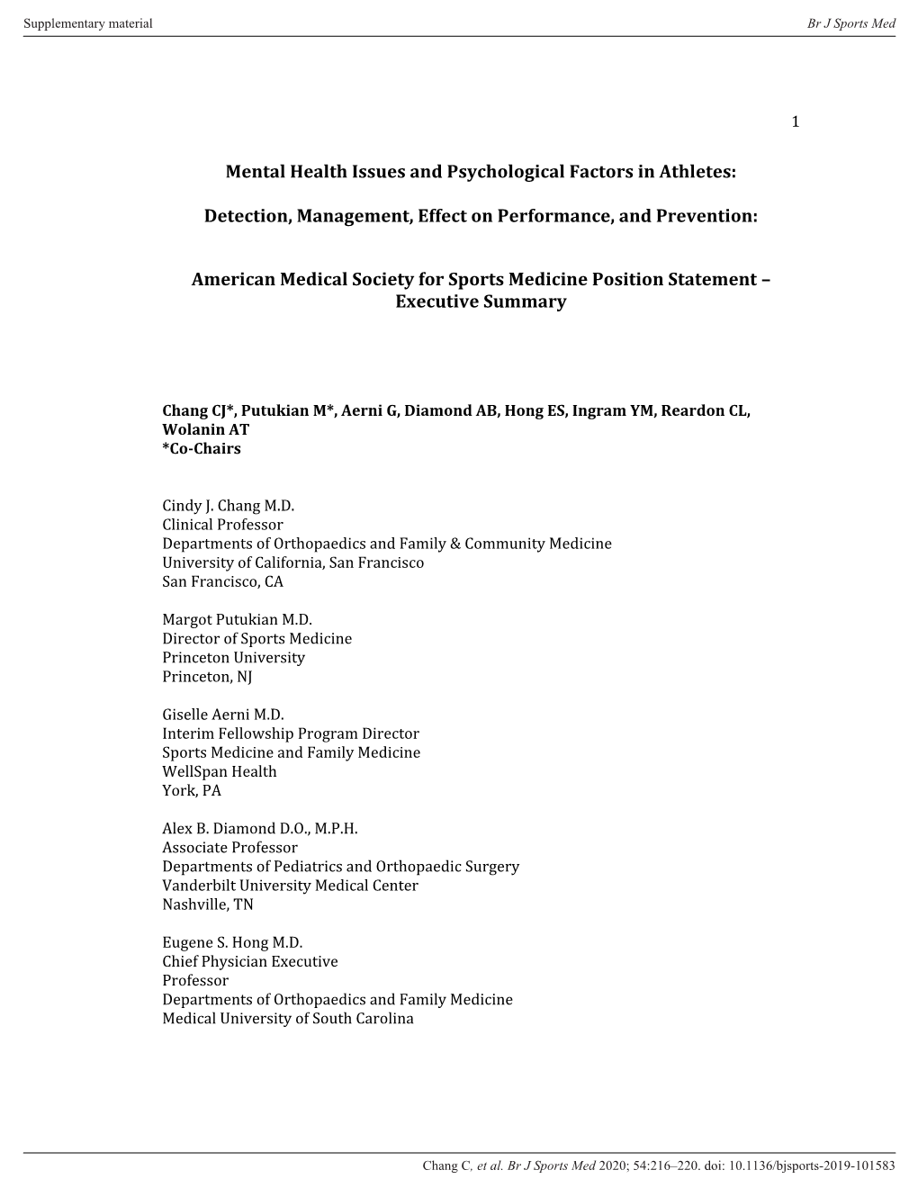 Mental Health Issues and Psychological Factors in Athletes