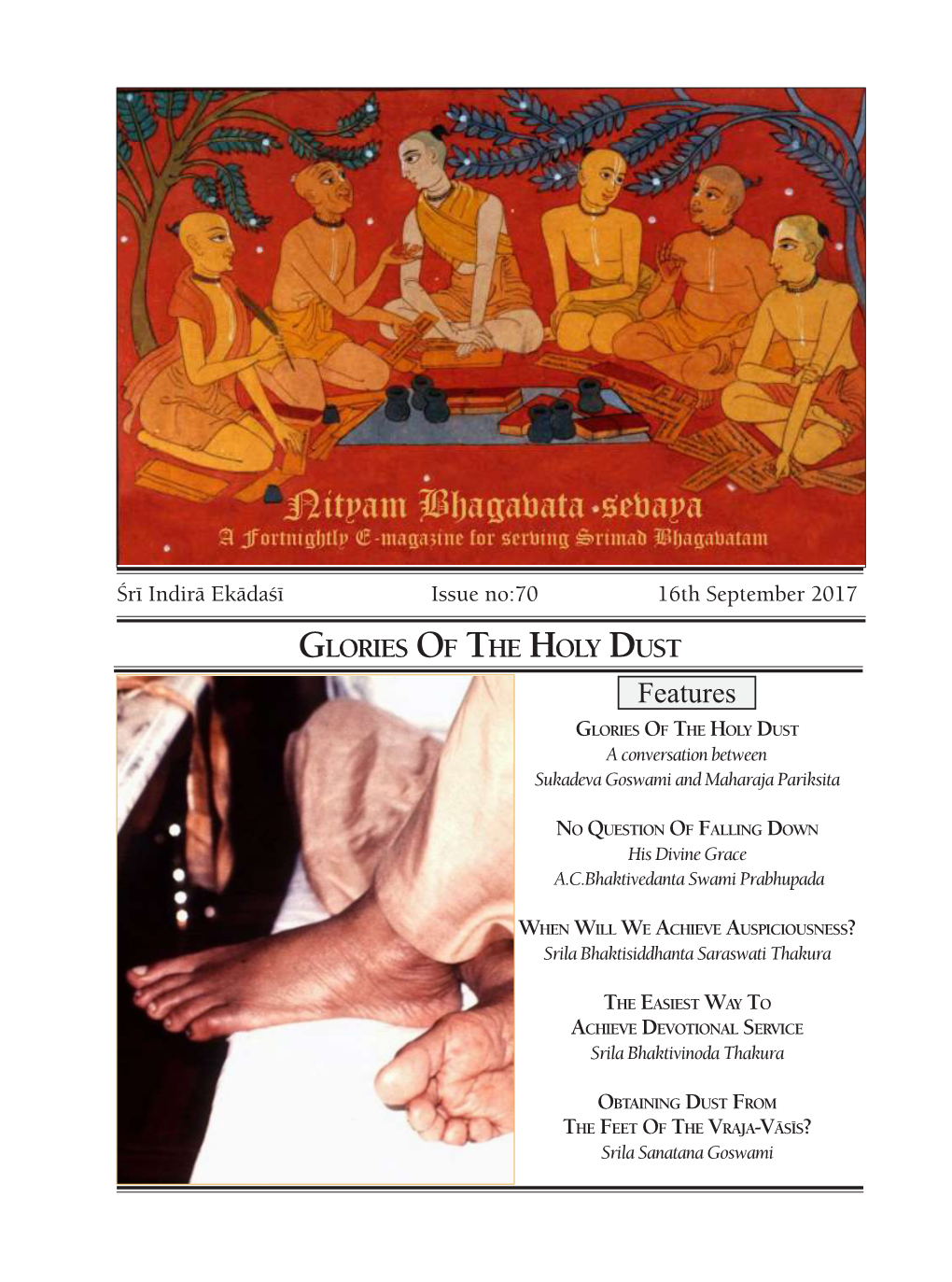 Features Glories of the Holy Dust a Conversation Between Sukadeva Goswami and Maharaja Pariksita