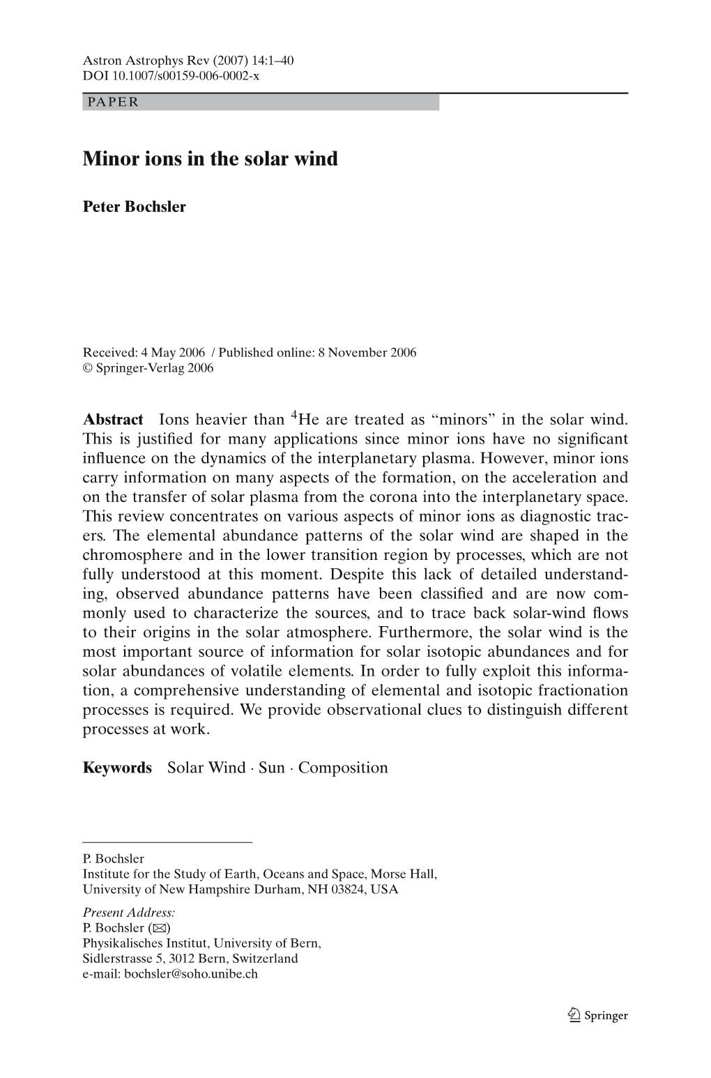 Minor Ions in the Solar Wind