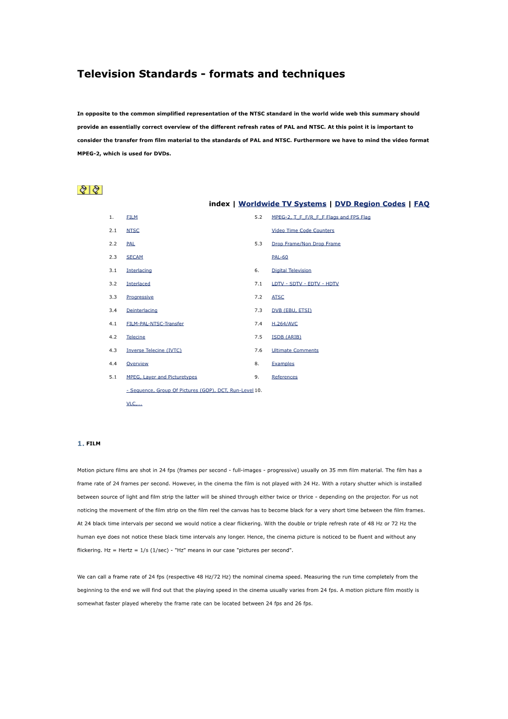 Television Standards - Formats and Techniques