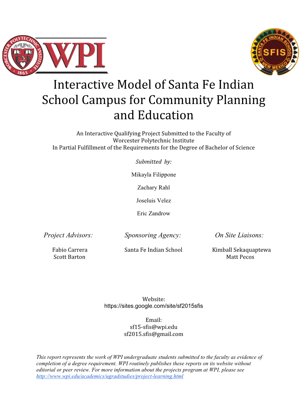 Interactive Model of Santa Fe Indian School Campus for Community Planning and Education