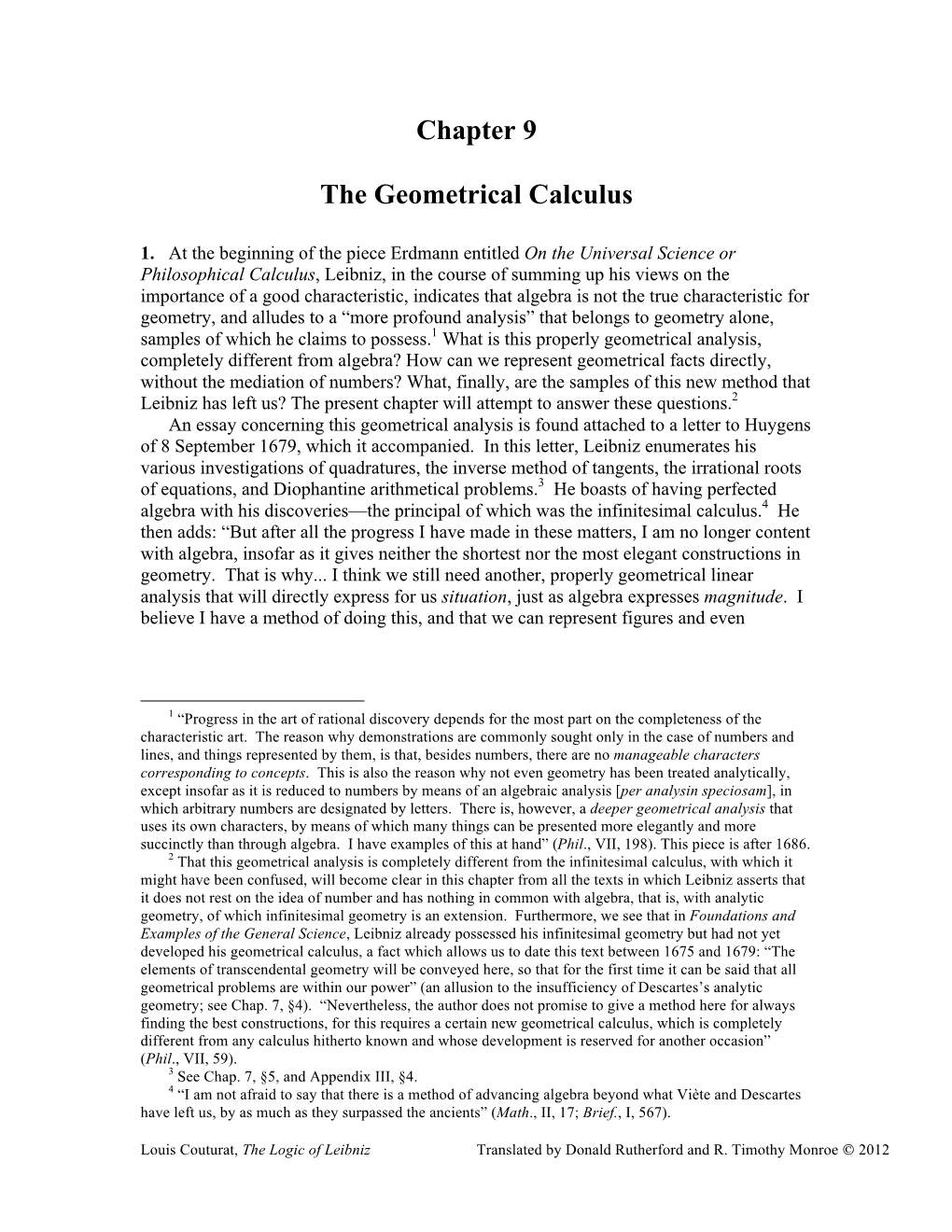 Chapter 9 the Geometrical Calculus