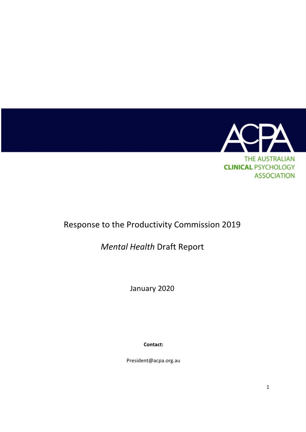 Mental Health Draft Report