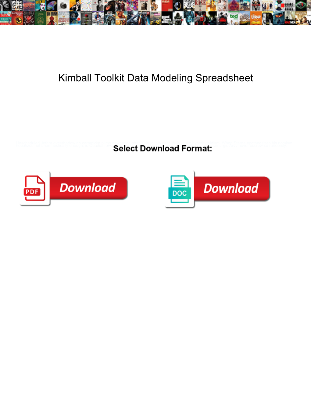 Kimball Toolkit Data Modeling Spreadsheet