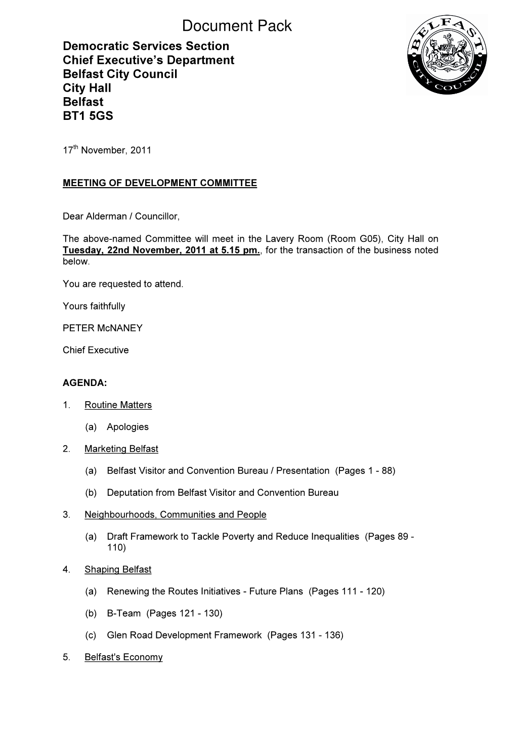 Agenda Reports Pack (Public) 22/11/2011, 17.15