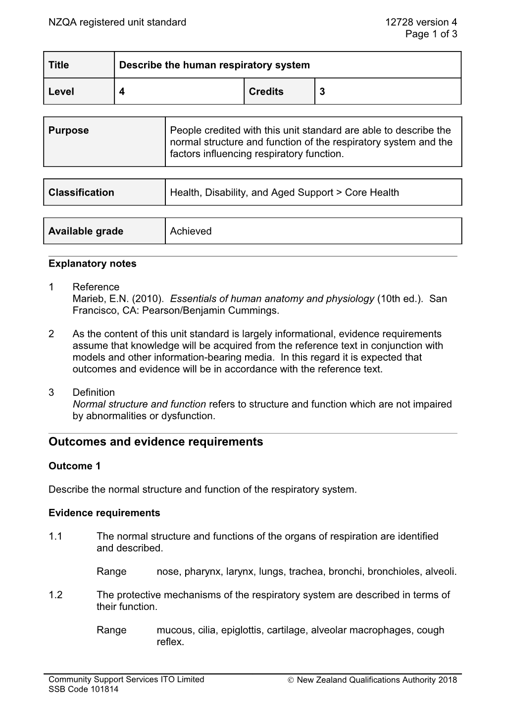 12728 Describe the Human Respiratory System