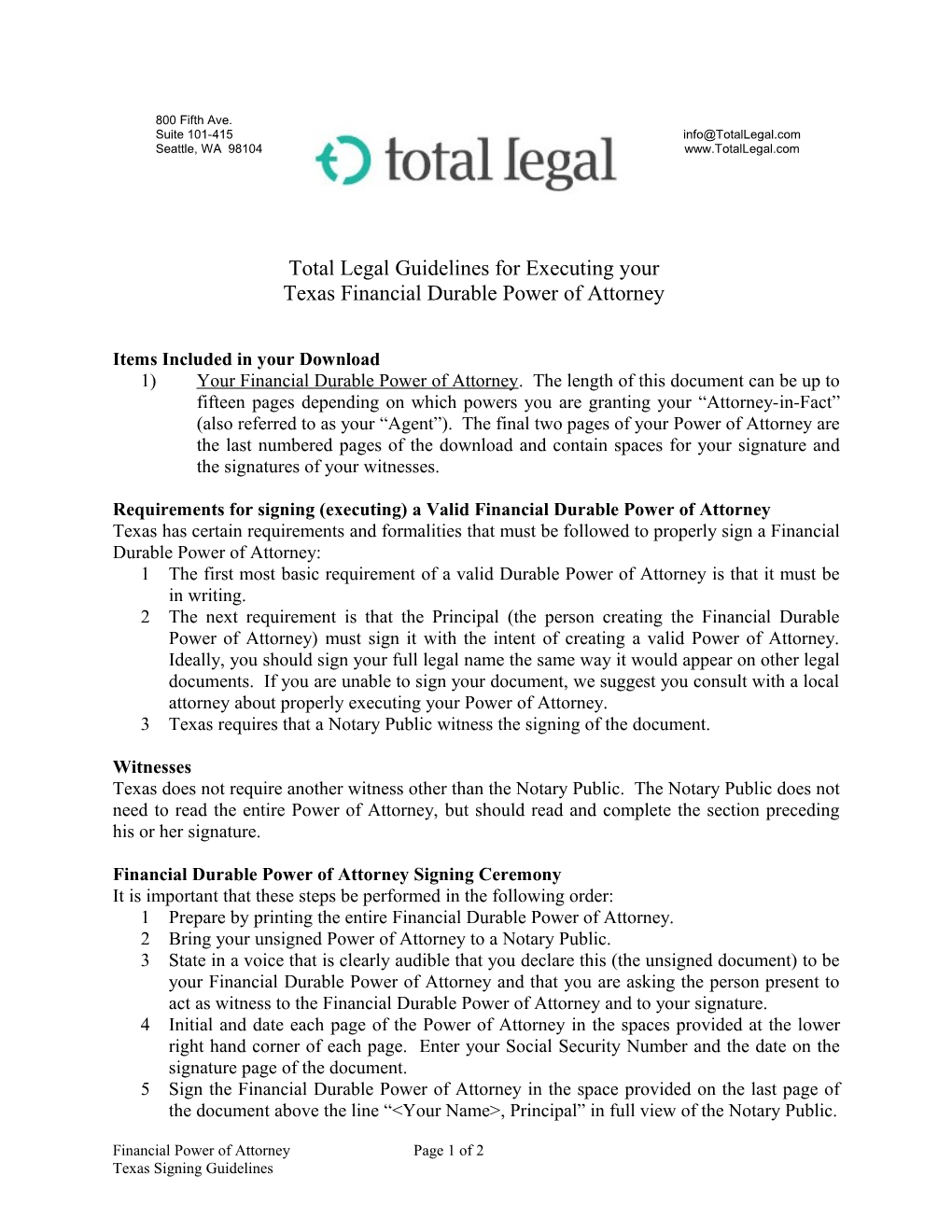 Total Legal Guidelines for Executing Your