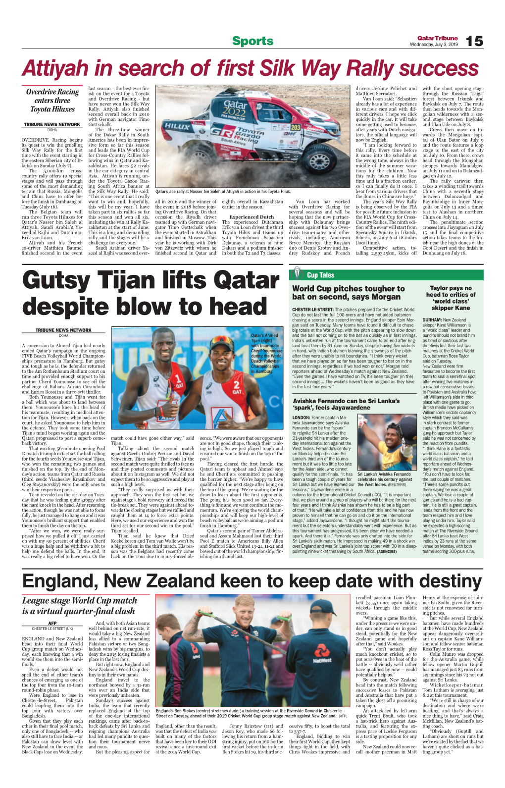 Gutsy Tijan Lifts Qatar Despite Blow to Head