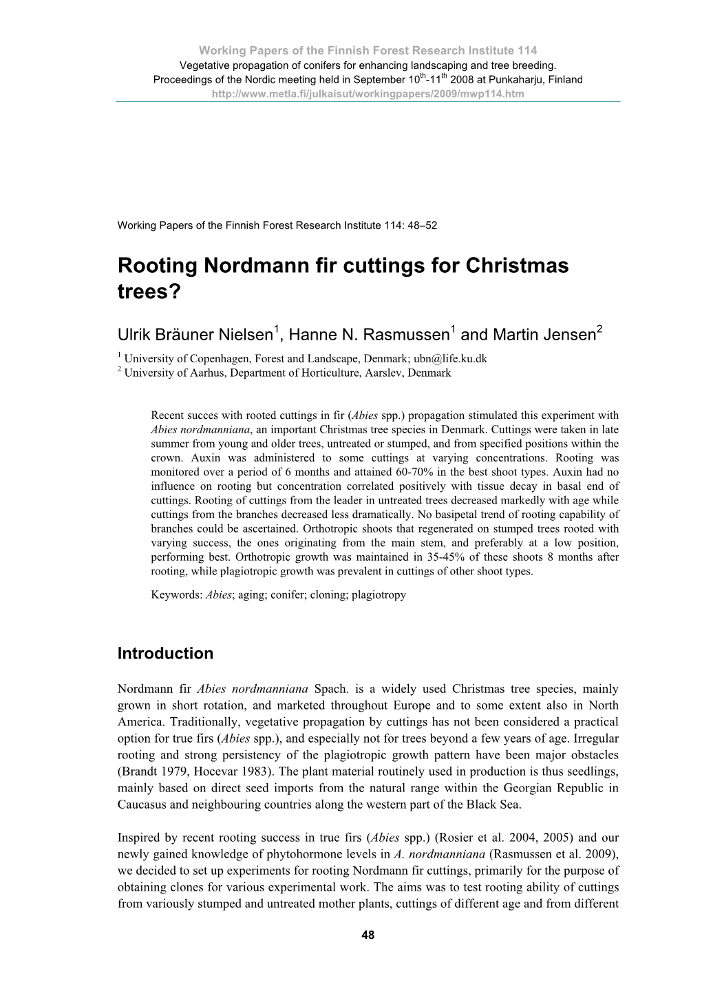 Rooting Nordmann Fir Cuttings for Christmas Trees?