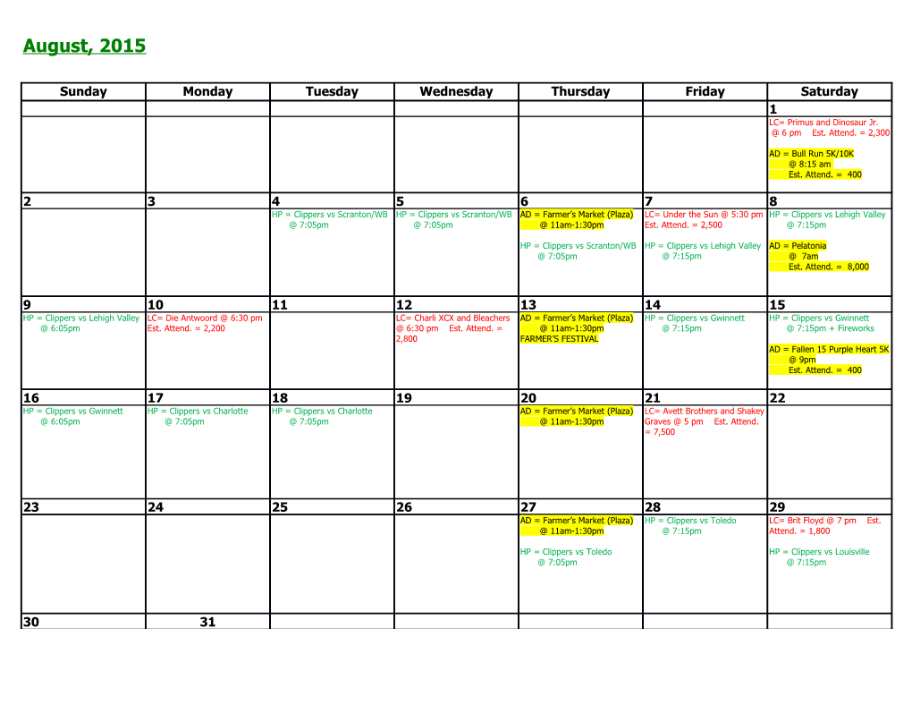 Calendars Are Subject to Change. Not for External Distribution s2