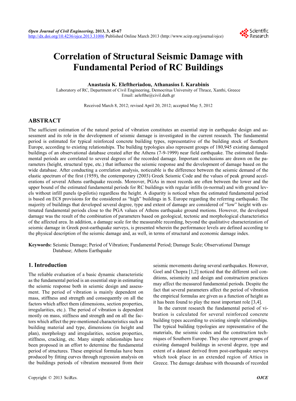 Correlation of Structural Seismic Damage with Fundamental Period of RC Buildings
