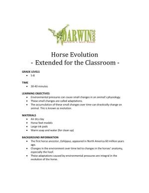 Horse Evolution ‐ Extended for the Classroom ‐