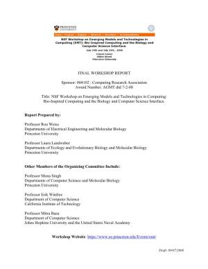 EMT Biocomputing Workshop Report