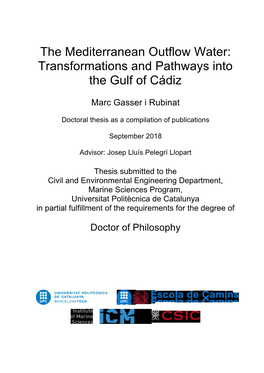 The Mediterranean Outflow Water: Transformations and Pathways Into the Gulf of Cádiz