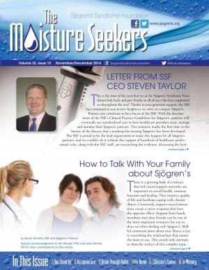 How to Talk with Your Family About Sjögren's LETTER from SSF CEO