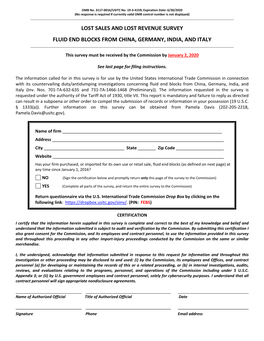 Lost Sales and Lost Revenue Survey Fluid End Blocks