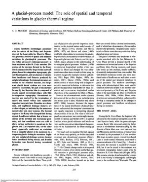 A Glacial-Process Model: the Role of Spatial and Temporal Variations in Glacier Thermal Regime