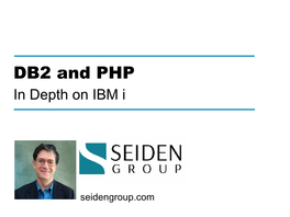 DB2 and PHP Best Practices on IBM I.Key
