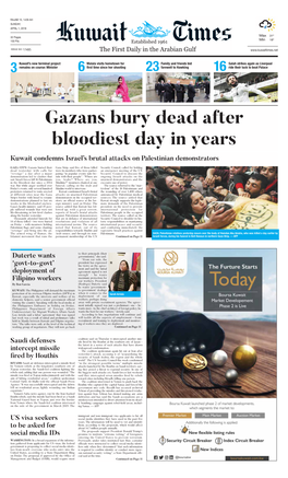 Gazans Bury Dead After Bloodiest Day in Years