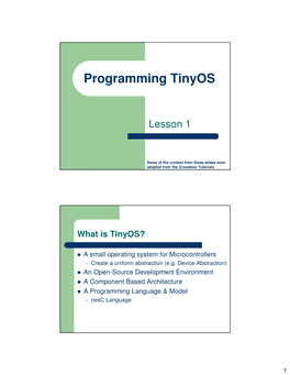 Tinyos Programming I