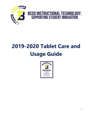 2019-2020 Tablet Care and Usage Guide