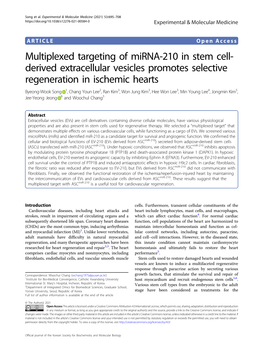 Multiplexed Targeting of Mirna-210 in Stem Cell-Derived Extracellular