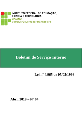 04.2019 Boletim De Serviços Campus