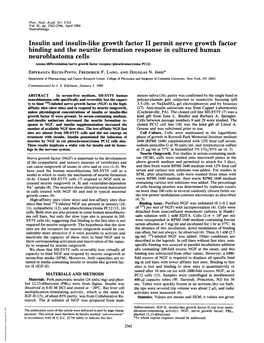 Insulin and Insulin-Like Growth Factor II Permit Nerve Growth Factor Binding