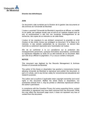 AVIS Ce Document a Été Numérisé Par La Division De La Gestion Des