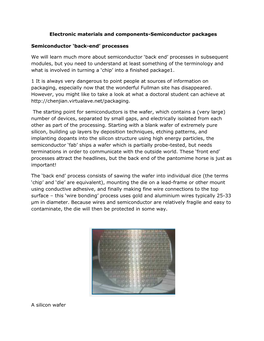 Electronic Materials and Components-Semiconductor Packages
