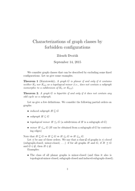 Characterizations of Graph Classes by Forbidden Configurations