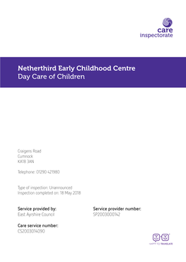 Netherthird Early Childhood Centre Day Care of Children