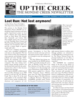 Up the Creek the Monday Creek Newsletter