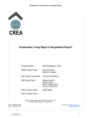 Bangladesh Living Wage Report for Distribution 9.9.07.Pub