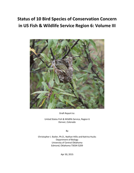 Status of 10 Bird Species of Conservation Concern, Vol. 3