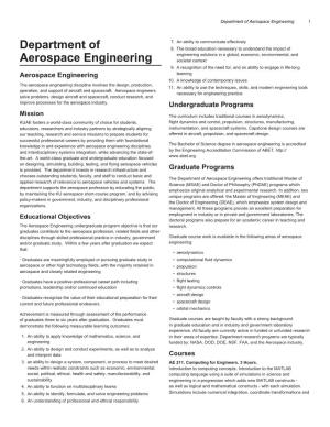 Department of Aerospace Engineering 1