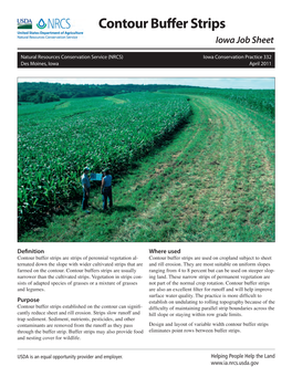 Contour Buffer Strips Iowa Job Sheet