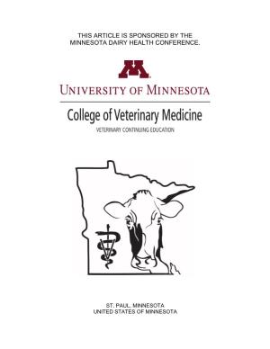 This Article Is Sponsored by the Minnesota Dairy Health Conference