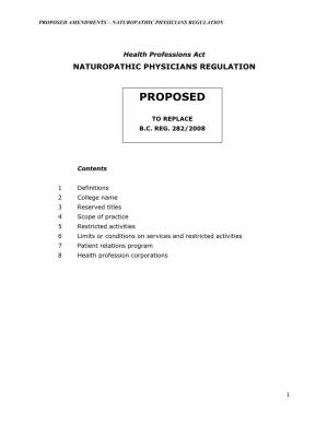 Naturopathic Physicians Regulation