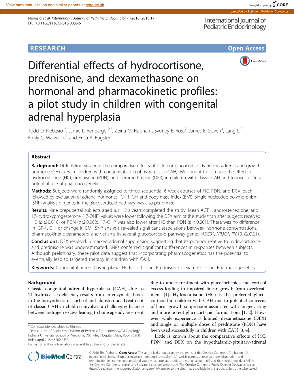 Differential Effects of Hydrocortisone, Prednisone, And